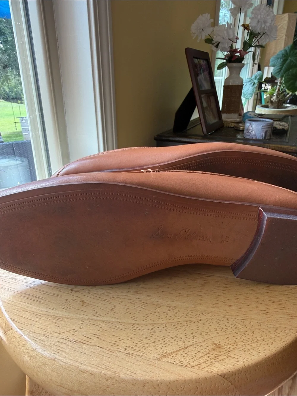 Sam Edelman Leather Horsebit Loafers Cognac Tan Women’s 9 Wide